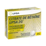 Citrate De Betaïne Upsa 2 G Comprimés Effervescents Sans Sucre Citron 2t/10 à Vélines