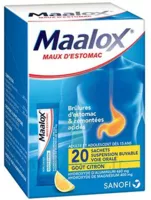 Maalox Maux D'estomac, Suspension Buvable Citron 20 Sachets à Vélines